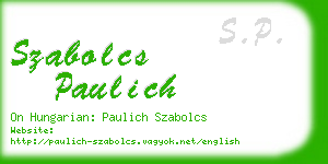szabolcs paulich business card